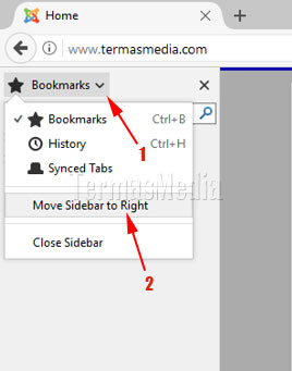 Memindahkan sidebar browser Firefox dari kiri ke kanan