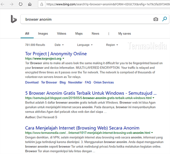 Cara mencari cepat di browser dengan menu pintas klik kanan