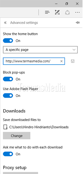 Menampilkan tombol Home (Home button) di browser Microsoft Edge