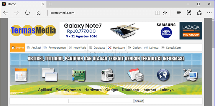 Menampilkan tombol Home (Home button) di browser Microsoft Edge
