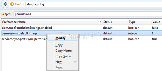 Mencegah browser Mozilla Firefox memuat gambar web
