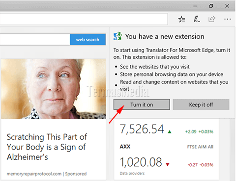 Menterjemahkan laman website ke bahasa berbeda di Microsoft Edge