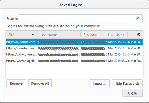Menampilkan password akun di Mozilla Firefox dan cara pengamanannya
