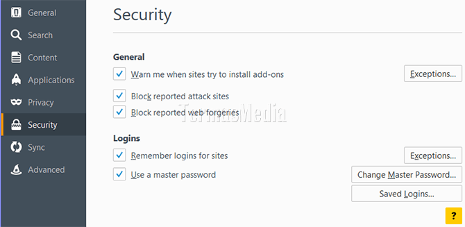 Menampilkan password akun di Mozilla Firefox dan cara pengamanannya