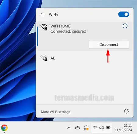 Menonaktifkan koneksi otomatis perangkat ke Wi-Fi di Windows 11