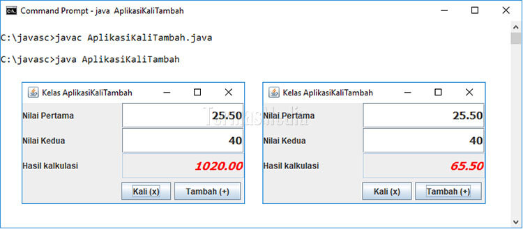 Cara menangani aksi (event) di program Java