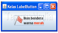 Mendekorasi label obyek kelas JButton di program Java