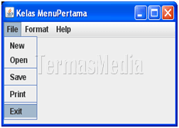 Menggunakan kelas JMenuItem di bahasa pemrograman Java