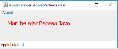 Contoh program Applet di Java