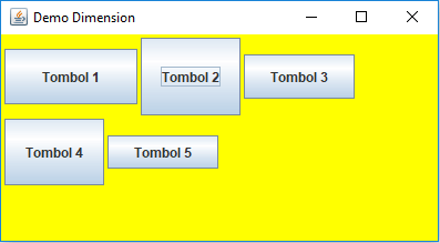 Menggunakan kelas Dimension di Java