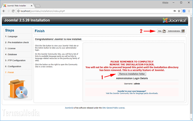 Cara menginstal CMS Joomla 2.5 di localhost