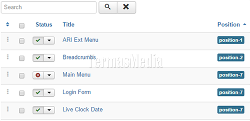 Merubah posisi modul (module) di template Joomla