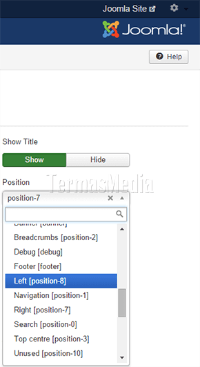 Merubah posisi modul (module) di template Joomla