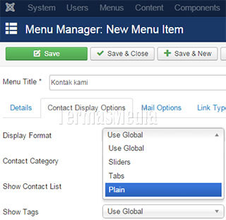 Membuat form kontak (contact form) di Joomla