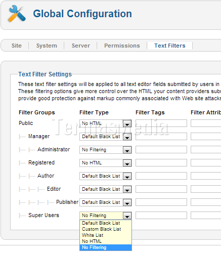 penyisipan JavaScript dan iFrame Di Joomla