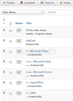 Membuat menu drop down di Joomla