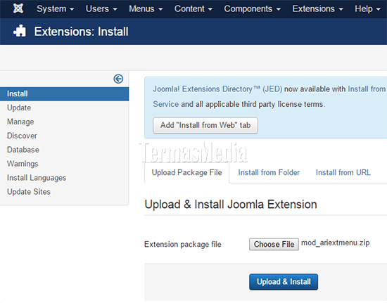 Membuat menu drop down di Joomla