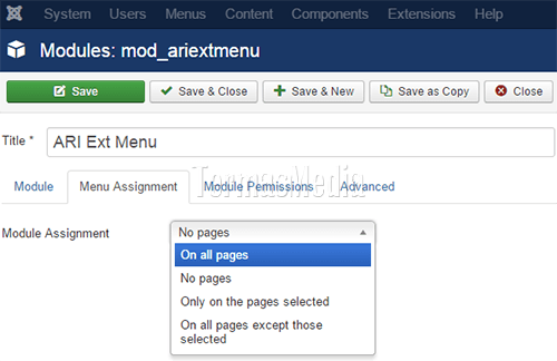 Membuat menu drop down di Joomla