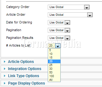 Menentukan jumlah artikel yang ditampilkan di Category List