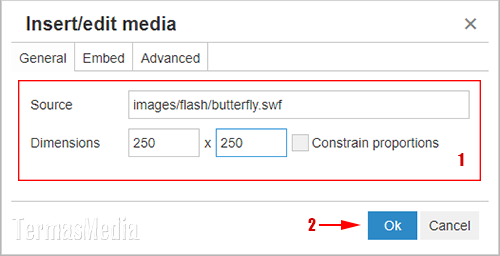 Menambahkan menyisipkan file flash swf di artikel Joomla