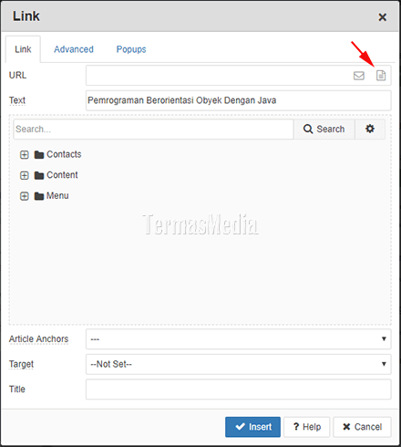 Menambahkan menyisipkan file PDF ke artike Joomla dengan editor JCE