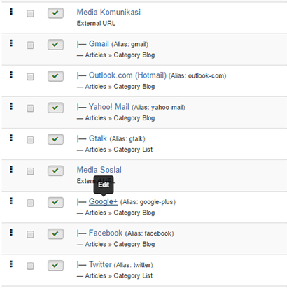 Menghubungkan menu item ke artikel tunggal di Joomla