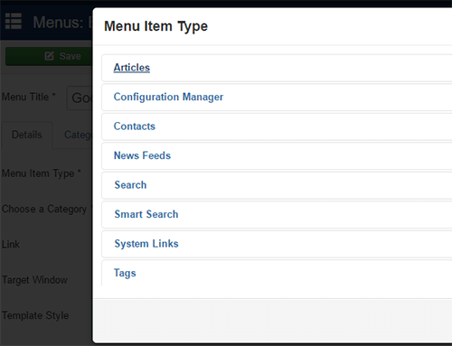 Menghubungkan menu item ke artikel tunggal di Joomla
