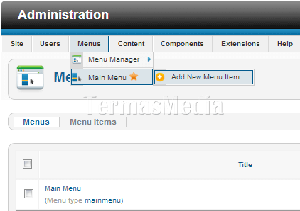 Membuat menu tanpa tautan ke konten website