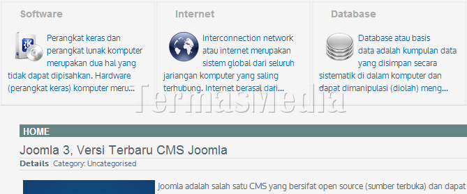 Menghilangkan tulisan Home di  homepage Joomla