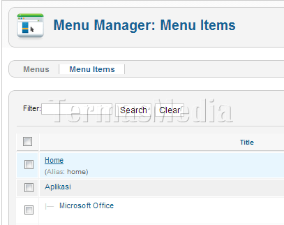 Menghilangkan tulisan Home di  homepage Joomla