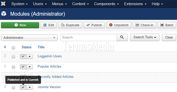 Menghilangkan nomor versi Joomla dari panel admin