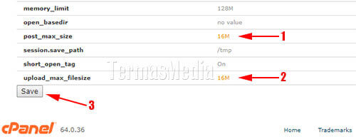 Mengubah ukuran file unggah (upload) maksimum melalui cPanel