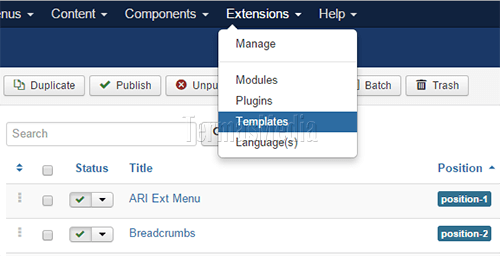 Melihat posisi modul (module) Joomla