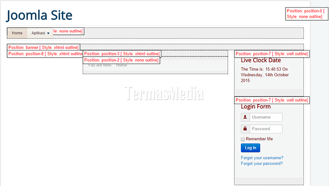Melihat posisi modul (module) Joomla