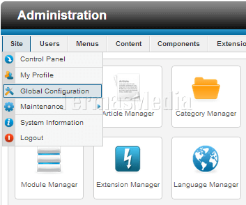 Menambahkan nama situs ke title bar area administrator Joomla
