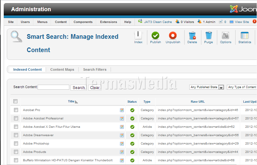 Mengaktifkan Smart Search di Joomla