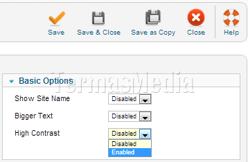 Merubah tampilan administrator bluestork menjadi high contrast