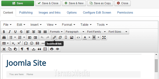 Menambahkan tautan eksternal (external link) di artikel Joomla