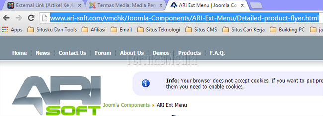 Menambahkan tautan eksternal (external link) di artikel Joomla