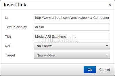 Menambahkan tautan eksternal (external link) di artikel Joomla