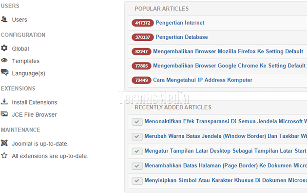 Memperbarui versi Joomla