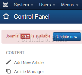 Memperbarui (update) seri rilis yang sama Joomla