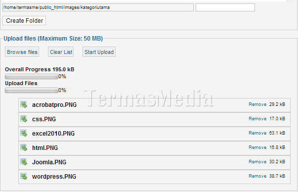 Unggah (upload) banyak file dengan fitur flash uploader