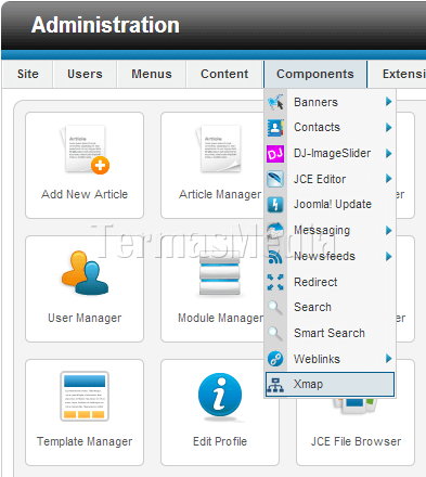 Membuat peta situs (sitemap) situs Joomla dengan Xmap