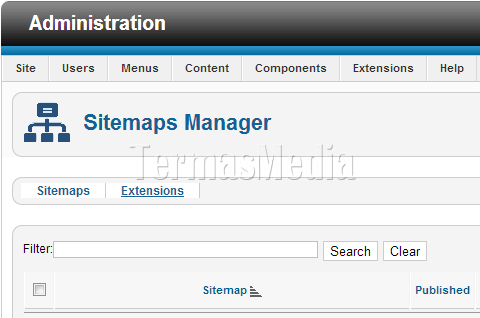 Membuat peta situs (sitemap) situs Joomla dengan Xmap