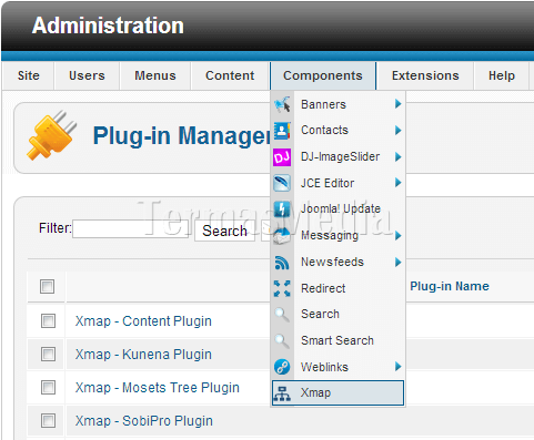 Membuat peta situs (sitemap) situs Joomla dengan Xmap