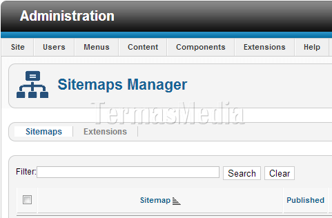 Membuat peta situs (sitemap) situs Joomla dengan Xmap