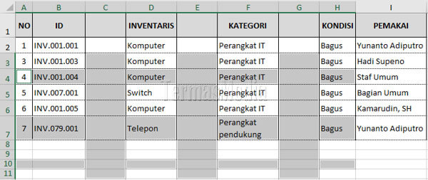 Cara cepat dan mudah menghapus beberapa baris dan kolom kosong di Excel