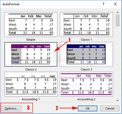 Menggunakan fitur AutoFormat tabel dan data di Microsoft Exce
