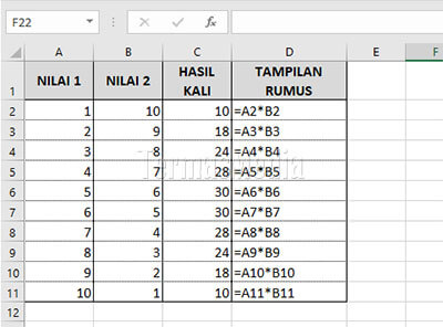 Mengekstrak formula di microsoft excel dan menampilkannya sebagai teks